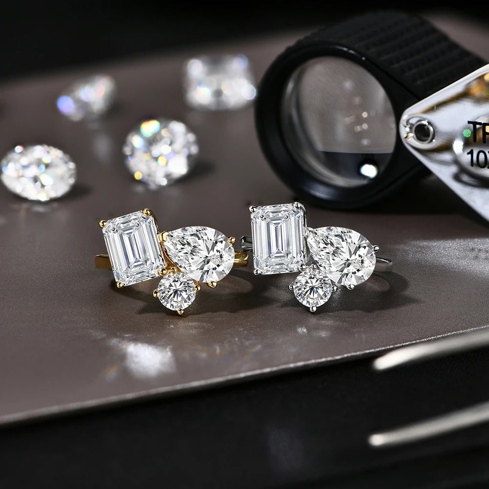 3D Moissanite Ring