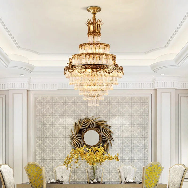 Brass Crystal Chandelier