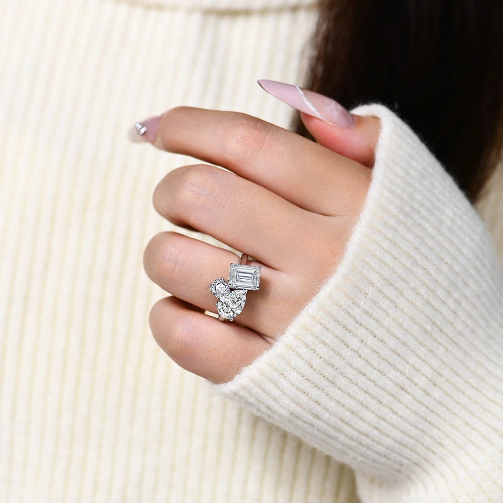 3D Moissanite Ring