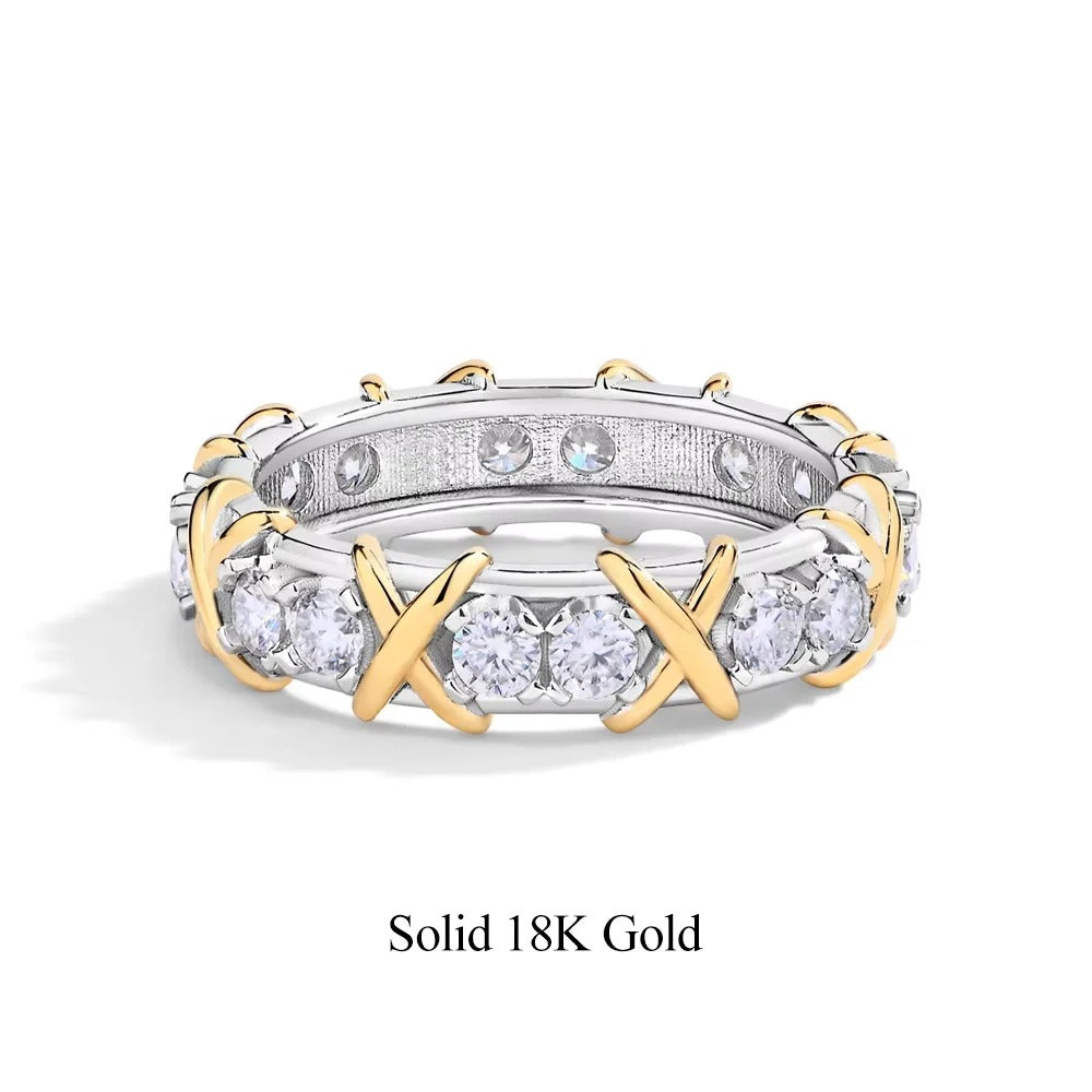 Cross Moissanite Ring