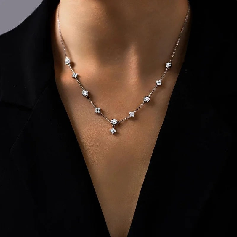 Moissanite Flower Necklace