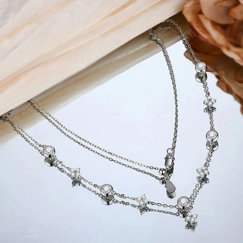 Moissanite Flower Necklace